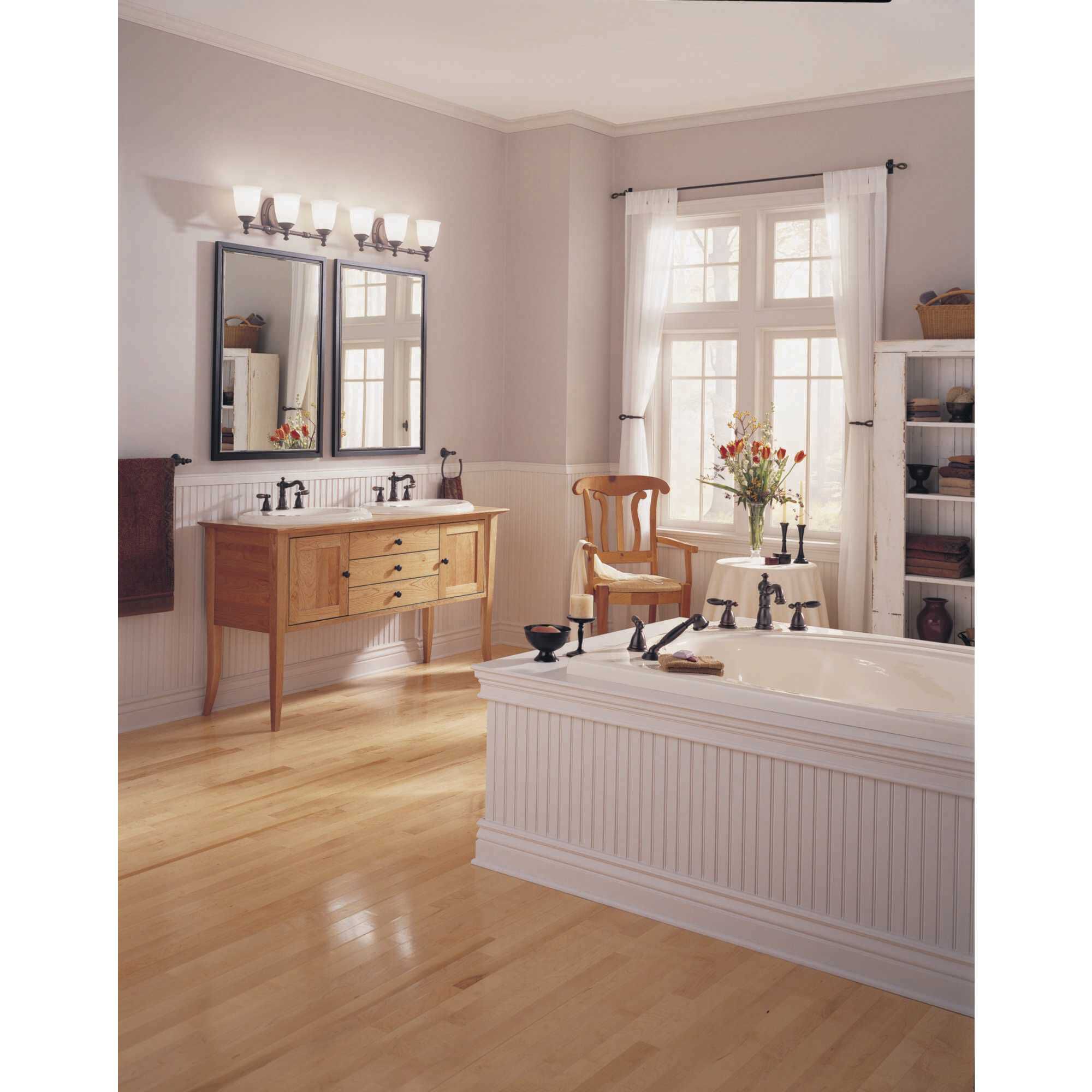 Victorian 3 Light 25 inch Venetian Bronze Bath Vanity Wall Light, Delta